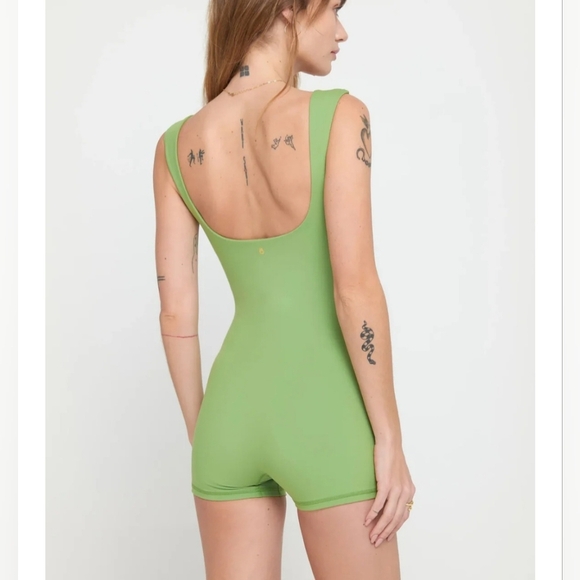 Spiritual Gangster Salem Short Cactus Green Sleeveless Romper - Picture 3 of 8